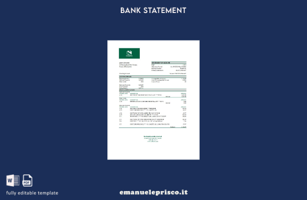 modello Excel di dichiarazione Lesotho Nedbaank in stile verificato